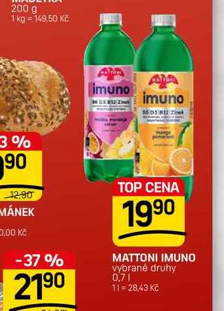 MATTONI IMUNO vybrané druhy 0,7l