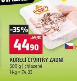KUŘECÍ ČTVRTKY ZADNÍ 600 g chlazené 