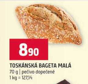 TOSKÁNSKÁ BAGETA MALÁ 70 g pečivo dopečené