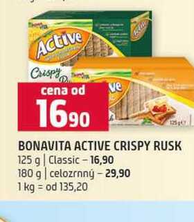 BONAVITA ACTIVE CRISPY RUSK 125 g Classic 180 g celozrnný