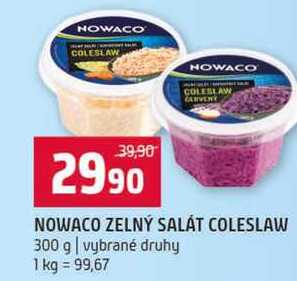 NOWACO ZELNÝ SALÁT COLESLAW 300 g vybrané druhy