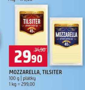 MOZZARELLA, TILSITER 100 g plátky
