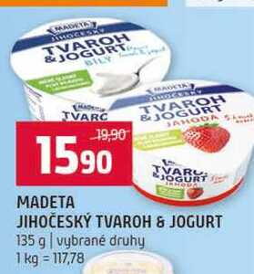 MADETA JIHOČESKÝ TVAROH & JOGURT 135 g vybrané druhy