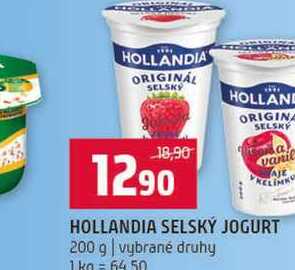 HOLLANDIA SELSKÝ JOGURT 200 g vybrané druhy