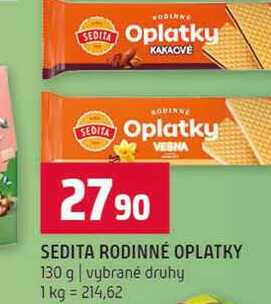 SEDITA RODINNÉ OPLATKY 130 g vybrané druhy
