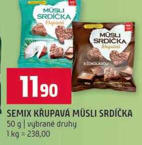 SEMIX KRUPAVÁ MÜSLI SRDÍČKA 50 g vybrané druhy 