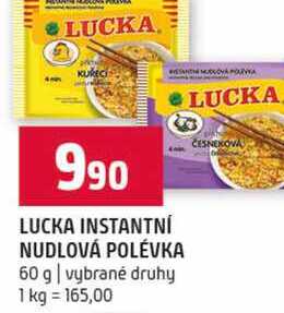 LUCKA INSTANTNÍ NUDLOVÁ POLÉVKA 60 g vybrané druhy