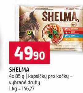 SHELMA 4x 85 g kapsičky pro kočky vybrané druhy