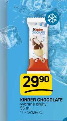 KINDER CHOCOLATE vybrané druhy 55 ml
