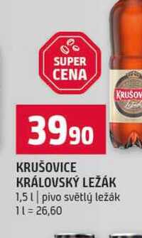 KRUŠOVICE KRÁLOVSKÝ LEŽÁK 1,5l pivo světlý ležák 