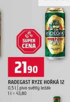 RADEGAST RYZE HOŘKÁ 12 0,5l pivo světlý ležák