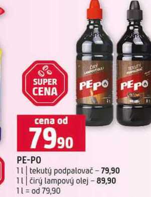 PE-PO 1l tekutý podpalovač 1l čirý lampový olej