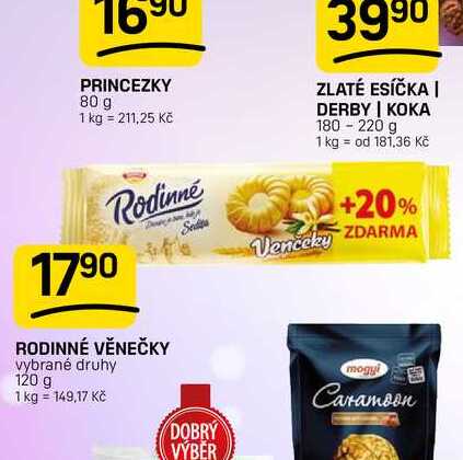RODINNÉ VĚNEČKY vybrané druhy 120 g 