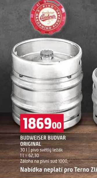 BUDWEISER BUDVAR ORIGINAL 30l