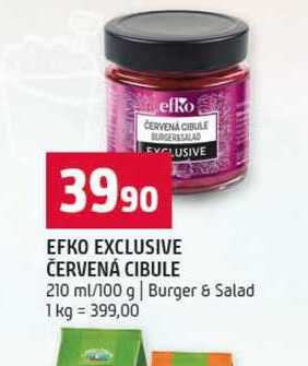 EFKO EXCLUSIVE ČERVENÁ CIBULE 210 ml/100 g Burger & Salad