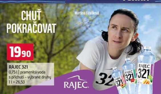 RAJEC 321 0,75l pramenitá voda s příchutí vybrané druhy 