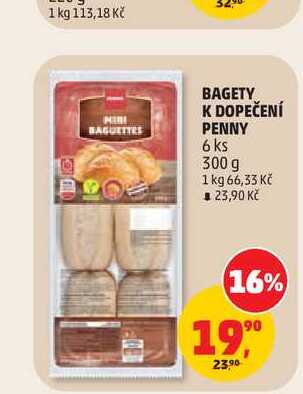 BAGETY K DOPEČENÍ PENNY 6 ks 300 g 