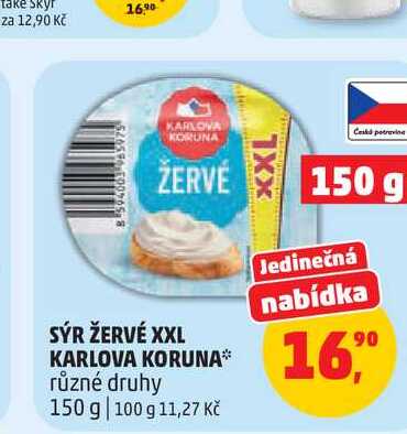 Sýr žervé XXL Karlova koruna 150g