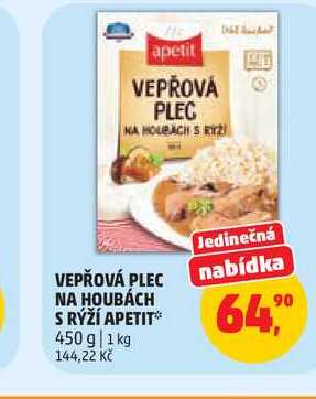 VEPŘOVÁ PLEC NA HOUBÁCH S RÝŽÍ APETIT 450g