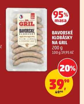 BAVORSKÉ KLOBÁSKY NA GRIL 200 g