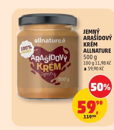 JEMNÝ ARAŠÍDOVÝ KRÉM ALLNATURE 500 g 