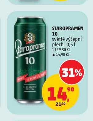 STAROPRAMEN 10 světlé výčepní 0,5l, plech