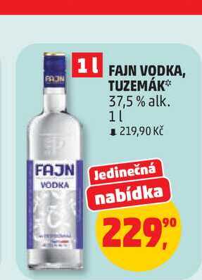 FAJN VODKA, TUZEMÁK* 37,5% alk. 1l