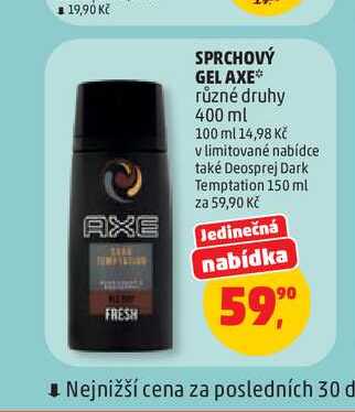 SPRCHOVÝ GEL AXE* různé druhy 400 ml 