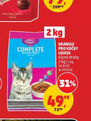 GRANULE PRO KOČKY LOUISA různé druhy 2 kg