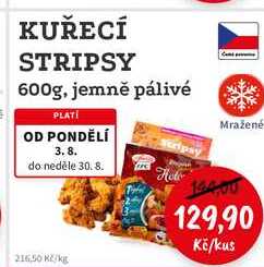KUŘECÍ STRIPSY 600g, jemně pálivé 
