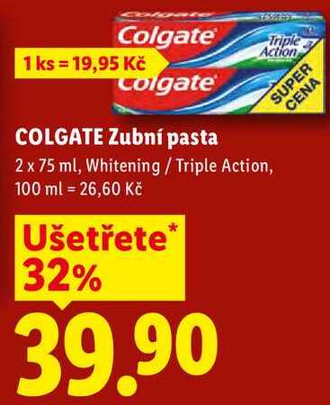 COLGATE Zubní pasta, 2 x 75 ml