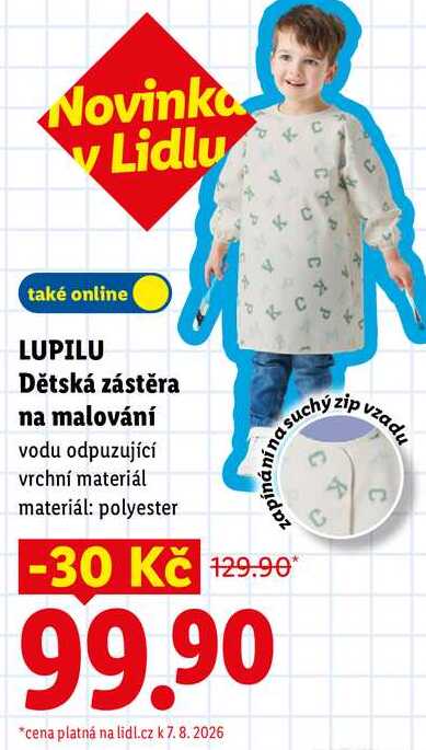 LUPILU Dětská zástěra na malování 