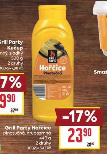 Grill Party Hořčice plnotučná, hrubozrnná 440 g 