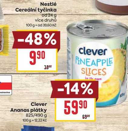 Clever Ananas plátky 825/490 g