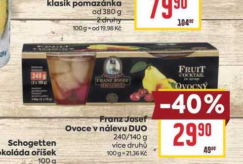 Franz Josef Ovoce v nálevu DUO 240/140 g