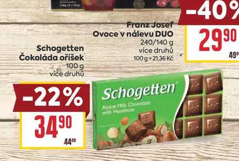 Schogetten Čokoláda oříšek 100g