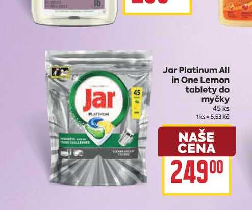 Jar Platinum All in One Lemon tablety do myčky 45 ks 