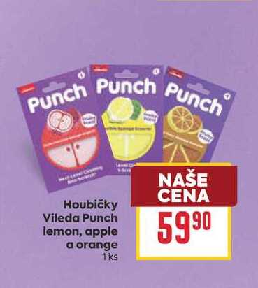 Houbičky Vileda Punch lemon, apple a orange 1ks