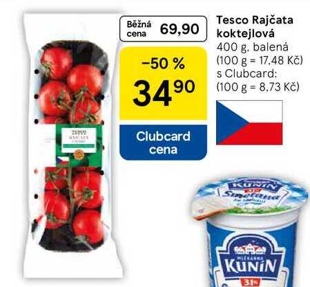 Tesco Rajčata koktejlová, 400 g, balená