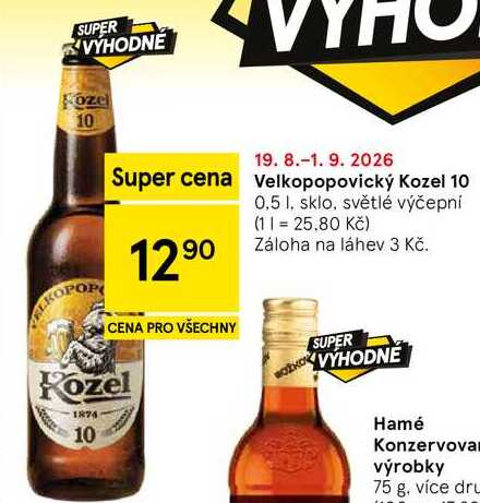 Velkopopovický Kozel 10, 0,5 l