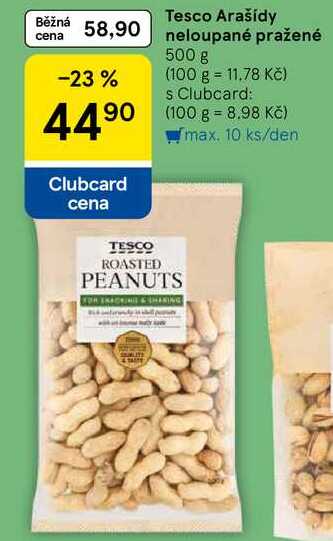 Tesco Arašidy neloupané pražené, 500 g