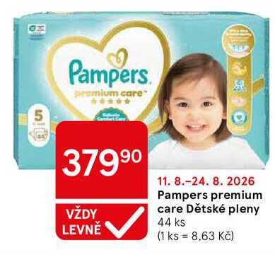 Pampers premium care Dětské pleny, 44 ks 