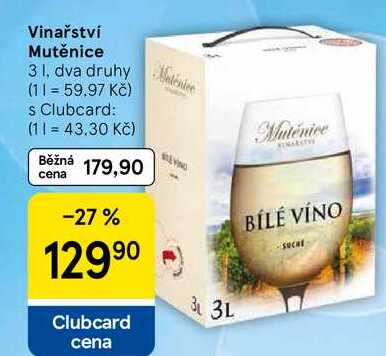 Vinařství Mutěnice, 3 l, dva druhy