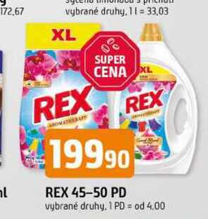 REX 45-50 PD vybrané druhy