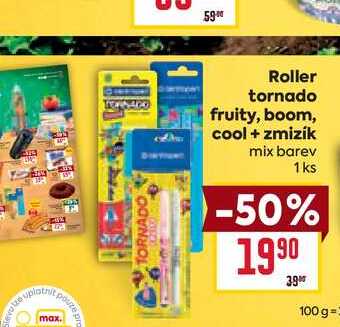 Roller tornado fruity, boom, cool + zmizík mix barev 1 ks
