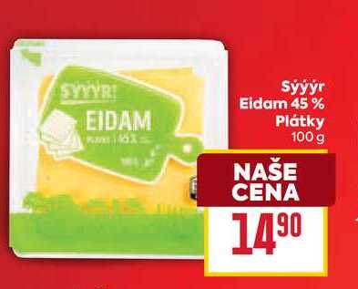 Sýýýr Eidam 45% Plátky 100g