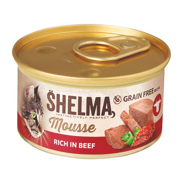 Shelma Pěna s hovězím masem, rajčaty a petrželí pro kočky