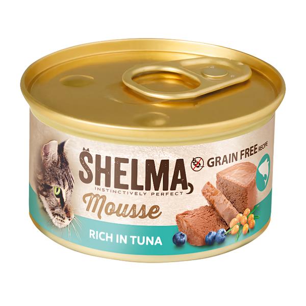 Shelma Pěna s tuňákem, borůvkami a rakytníkem pro kočky