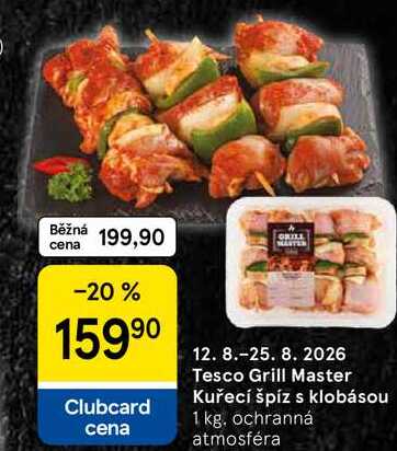 Tesco Grill Master Kuřecí špíz s klobásou, 1 kg