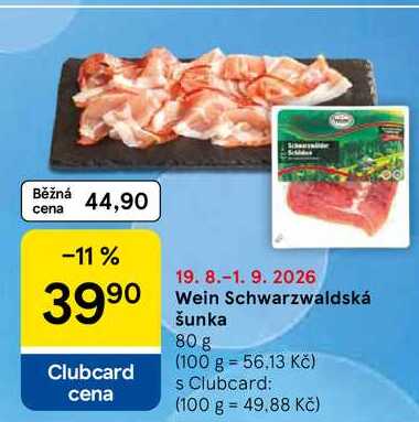 Wein Schwarzwaldská šunka, 80 g